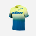 Maillot enfant manches courtes Alpinestars A-Dura Astar - Bleu/Vert/Jaune Fluo