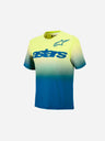 Alpinestars A-Dura Astar Children's Short Sleeve Jersey - Blue/Green/Yellow Fluo