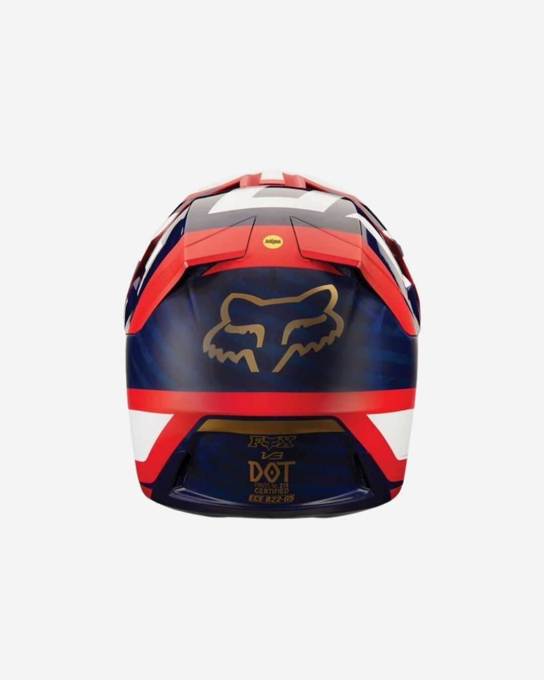 Casque Fox Racing V3 Preest - Bleu marine/Rouge