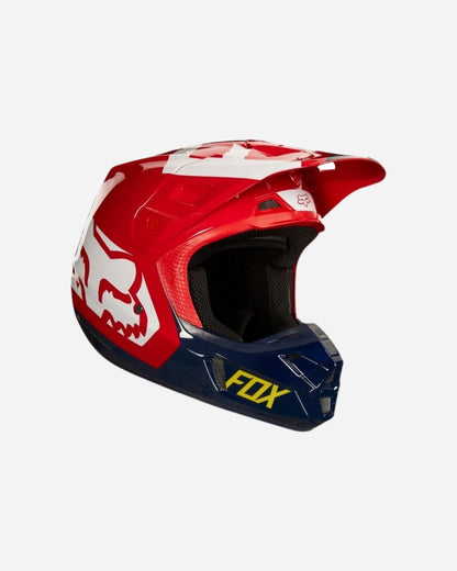Fox Racing V2 Premium-Helm – Marineblau/Rot
