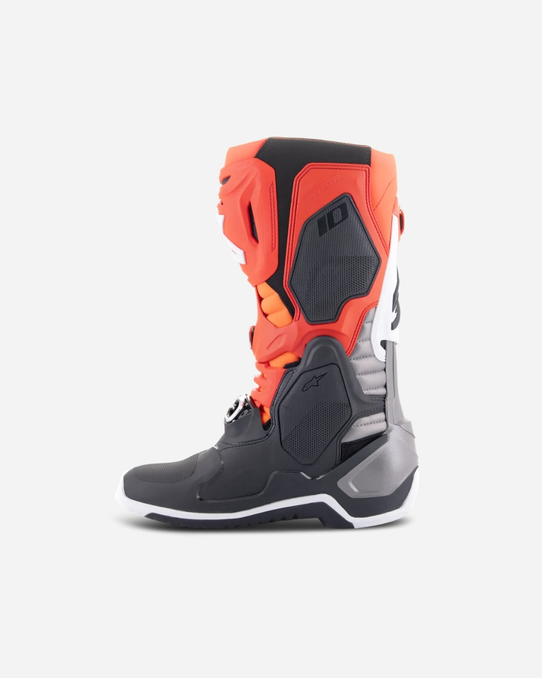Bottes Alpinestars Tech 10 - Noir/Rouge Fluo/Orange Fluo/Blanc