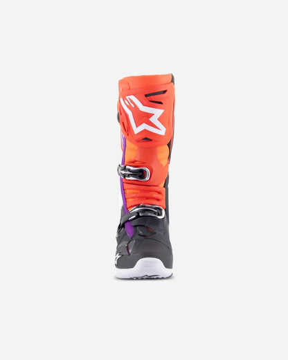 Bottes Alpinestars Tech 10 - Noir/Rouge Fluo/Orange Fluo/Blanc