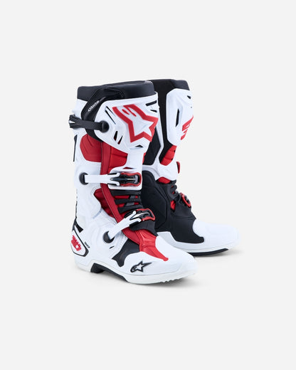 Alpinestars Tech 10 Stiefel - Weiß/Schwarz/Leuchtrot