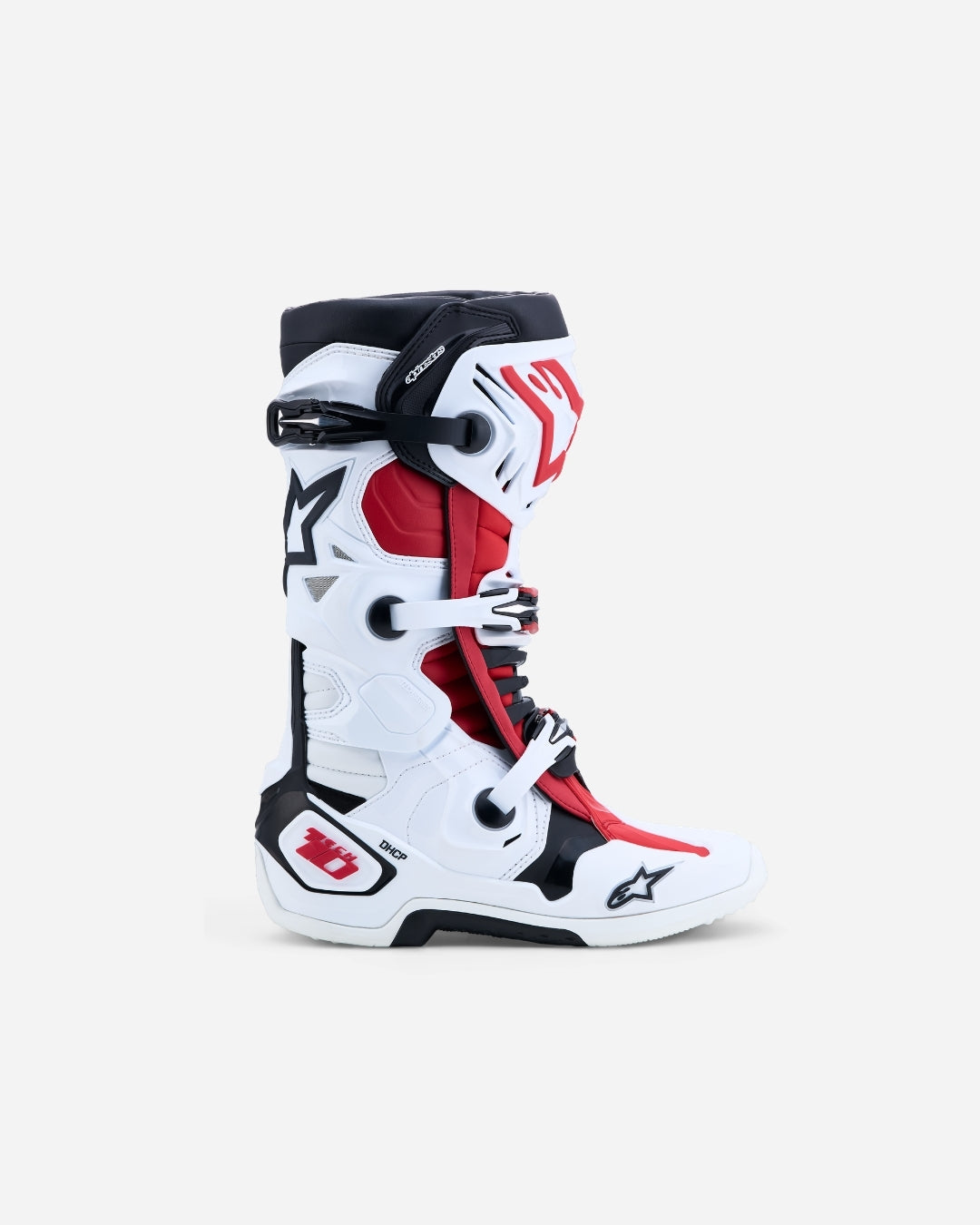 Alpinestars Tech 10 Stiefel - Weiß/Schwarz/Leuchtrot