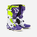 Alpinestars Tech 10 Dirt Studios® Limited Edition Boots - White/Purple/Fluorescent Yellow