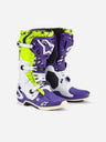Bottes Alpinestars Tech 10 Dirt Studios® Édition Limitée - Blanc/Violet/Jaune fluo