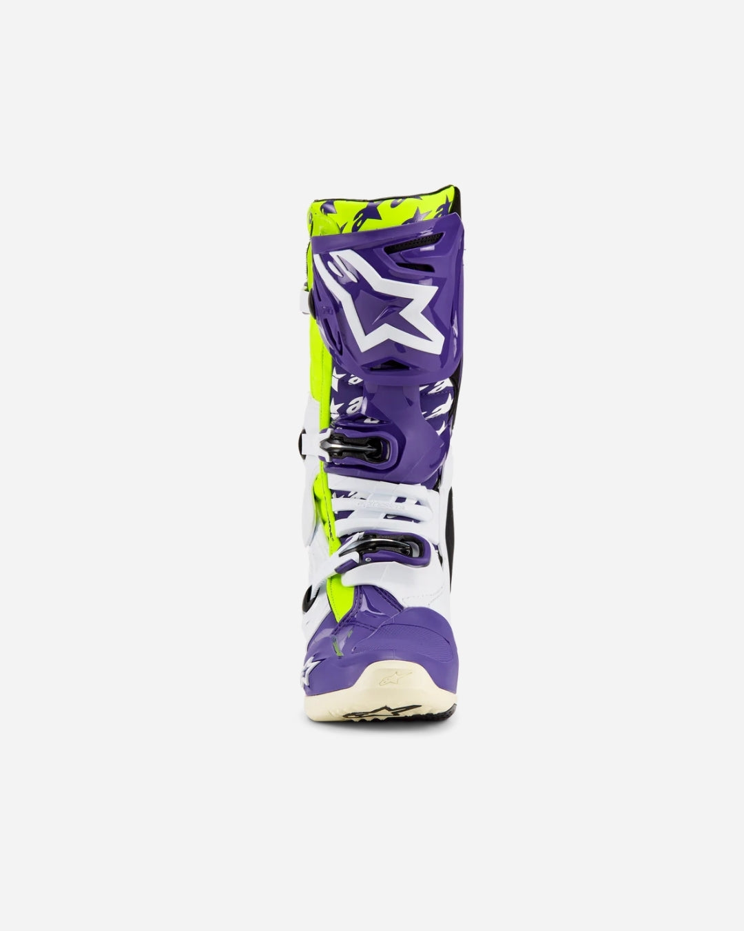 Bottes Alpinestars Tech 10 Dirt Studios® Édition Limitée - Blanc/Violet/Jaune fluo