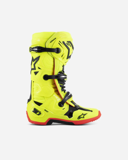 Bottes Alpinestars Tech 10 - Jaune Fluo/Noir/Rouge Fluo