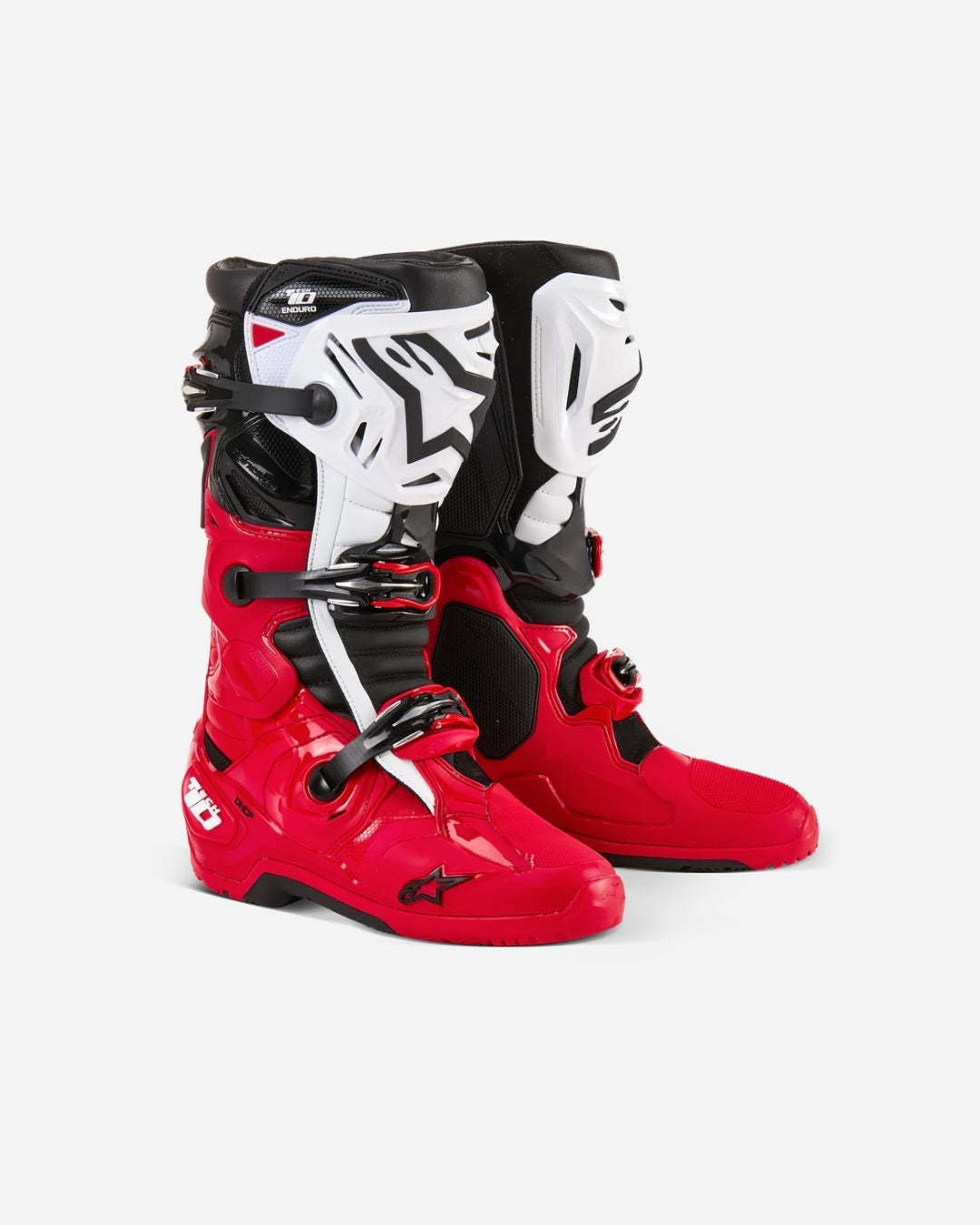 Enduro Alpinestars Tech 10 - Rouge vif/Noir/Blanc
