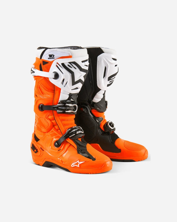 Alpinestars Tech 10 Enduro – Fluoreszierendes Orange/Schwarz/Weiß