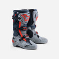 Alpinestars Tech 10 Enduro Stiefel - Mittelgrau/Dunkelgrau/Rot Fluo