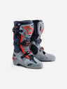 Alpinestars Tech 10 Enduro Stiefel - Mittelgrau/Dunkelgrau/Rot Fluo