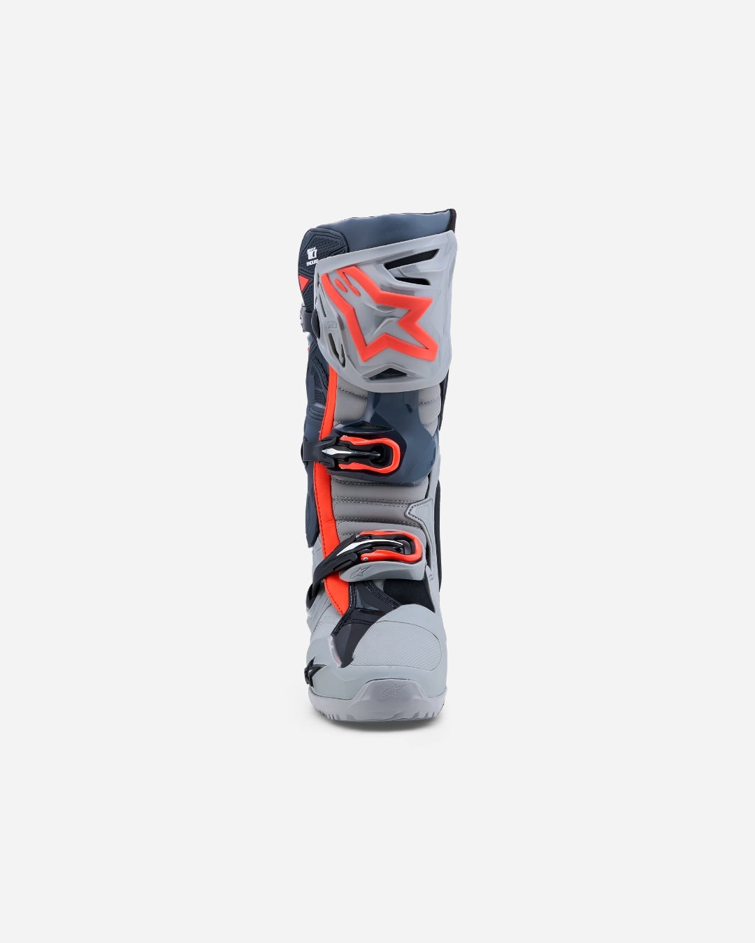 Alpinestars Tech 10 Enduro Stiefel - Mittelgrau/Dunkelgrau/Rot Fluo