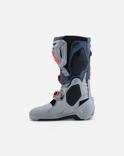 Alpinestars Tech 10 Enduro Stiefel - Mittelgrau/Dunkelgrau/Rot Fluo
