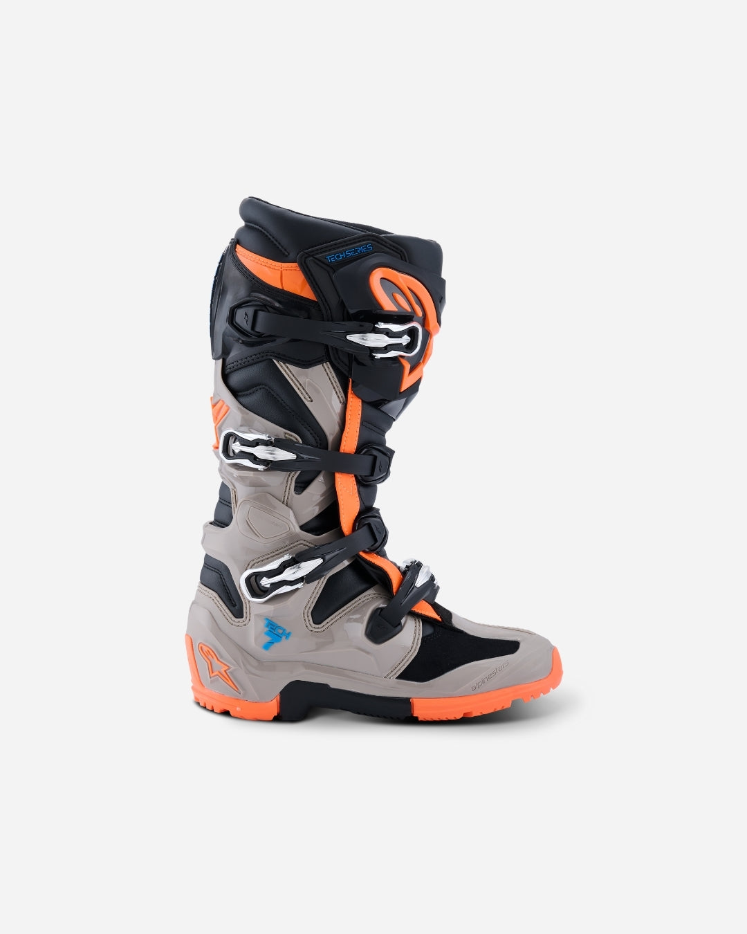 Enduro Alpinestars Tech 7 - Noir/Gris chaud/Orange Fluo
