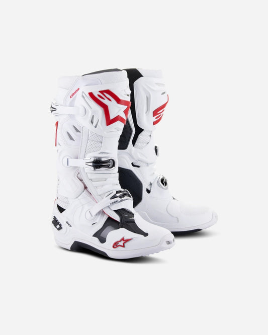 Bottes Alpinestars Tech 10 Supervented - Blanc/Rouge vif