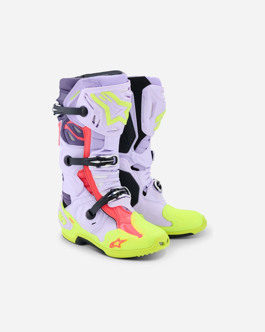 Bottes Alpinestars Tech 10 Supervented - Violet/Jaune Fluo/Noir
