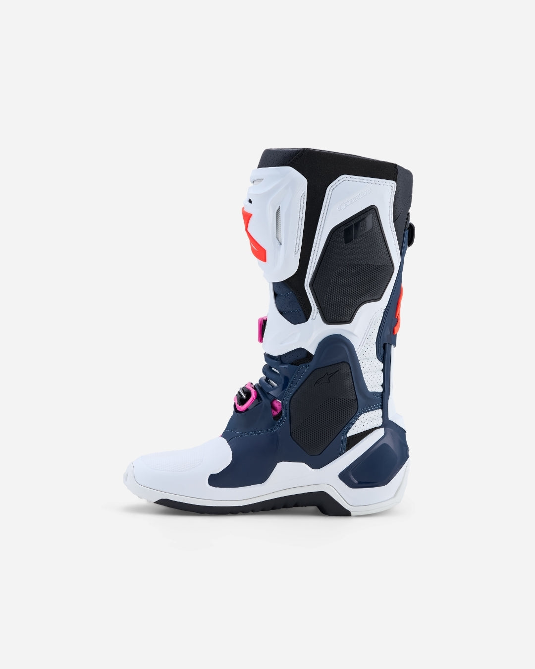 Bottes Alpinestars Tech 10 Supervented - Bleu marine/Blanc/Noir/Rose fuchsia