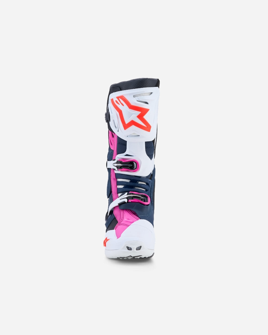 Bottes Alpinestars Tech 10 Supervented - Bleu marine/Blanc/Noir/Rose fuchsia