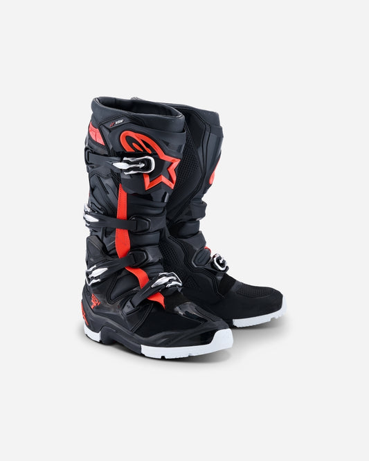 Bottes Enduro Alpinestars Tech 7 - Drystar Noir/Rouge fluo/Blanc