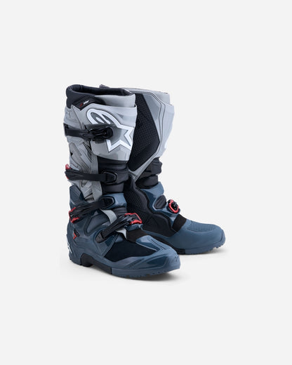 Stivali Alpinestars Tech 7 Enduro Drystar - Grigio scuro/Grigio medio/Rosso brillante