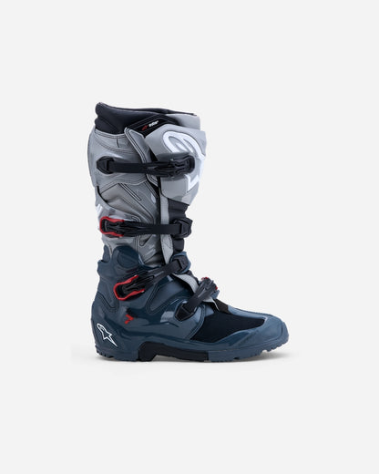 Stivali Alpinestars Tech 7 Enduro Drystar - Grigio scuro/Grigio medio/Rosso brillante