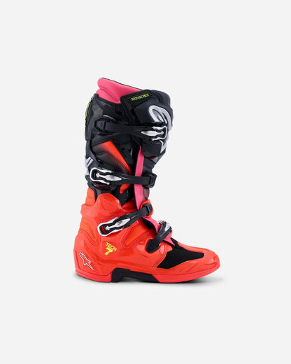 Bottes Alpinestars Tech 7 - Noir/Rouge Fluo/Rose Fluo