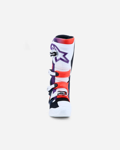 Stivali Alpinestars Tech 7 - Viola/Bianco/Blu Scuro/Rosso Fluo
