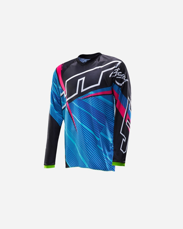 Maillot JT Racing Flex - Noir/Bleu/Rose