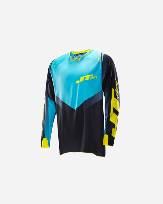 Maillot JT Racing Protek V - Noir/Cyan