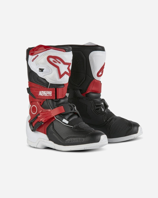 Bottes enfant Alpinestars Tech 3S - Blanc/Noir/Rouge vif