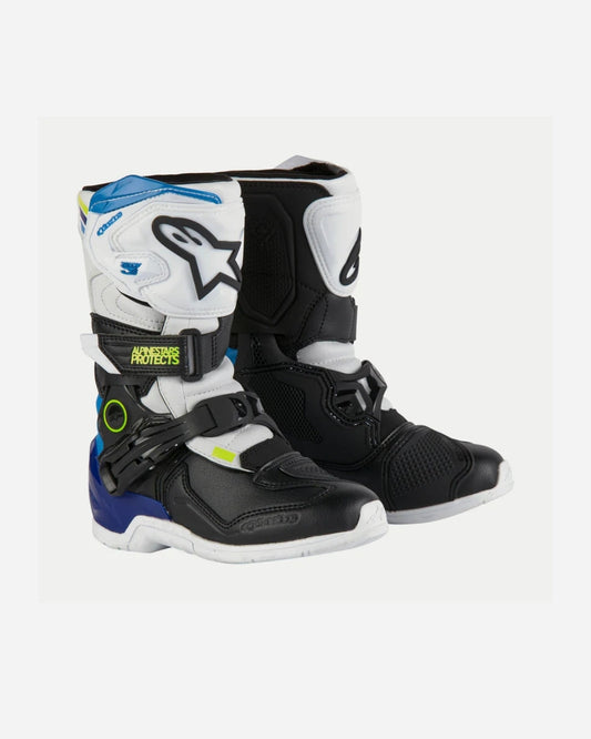 Bottes enfant Alpinestars Tech 3S - Blanc/Noir/Bleu émail