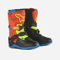 Stivali Alpinestars Tech 3S per bambini - Arancione fluorescente/Blu smalto/Giallo fluorescente
