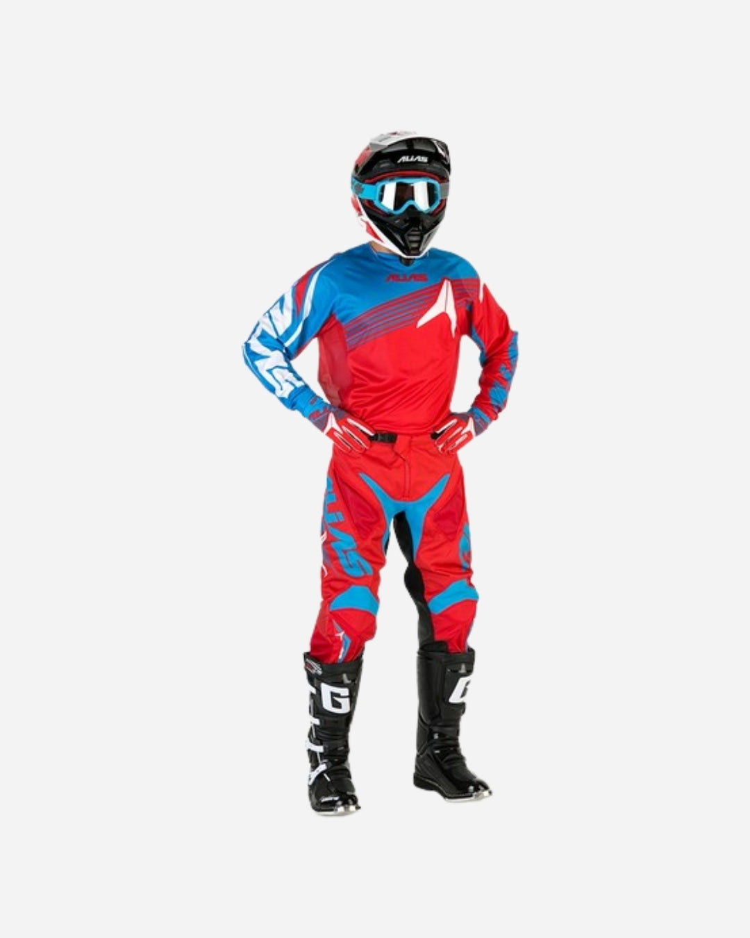 Pantaloni Alias ​​Racing A1 - Rosso/Ciano Platino