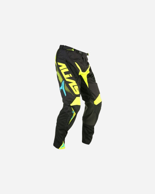 Pantaloni Alias ​​Racing A1 - Nero Platino/Giallo