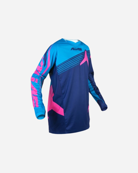Maglia Alias ​​Racing A1 - Blu navy/Ciano platino