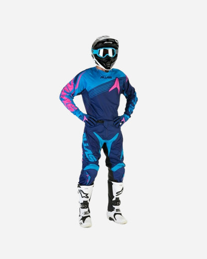 Maillot Alias Racing A1 - Bleu Marine/Cyan Platine