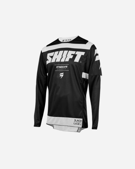 Maillot Shift Racing 3LACK Strike - Noir/Blanc