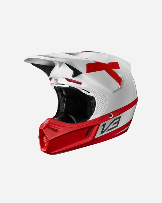 Casque Fox Racing V3 Preest Édition Limitée - Blanc/Rouge