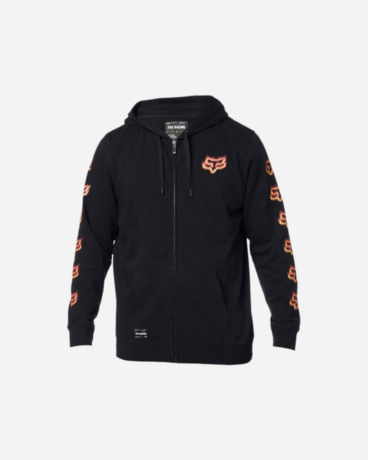 Sweat à capuche zippé Fox Racing Flame Head - Noir