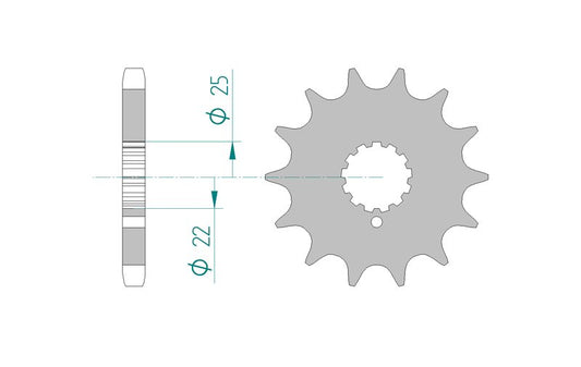 Pignon AFAM 24504 - 16 dents