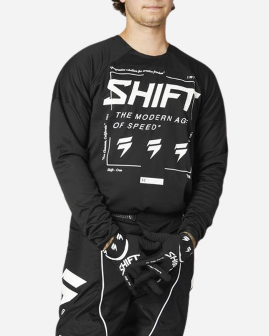 Maillot Shift Racing White Label Bliss - Noir/Blanc
