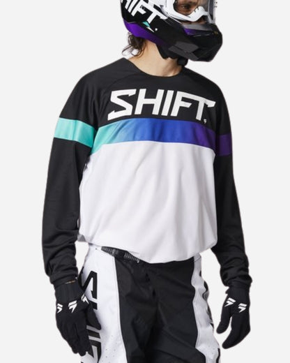 Maillot Shift Racing White Label Ultra - Blanc/Ultraviolet