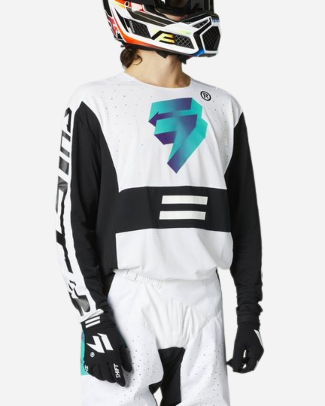 Maillot Shift Racing Black Label UV - Blanc/Ultraviolet