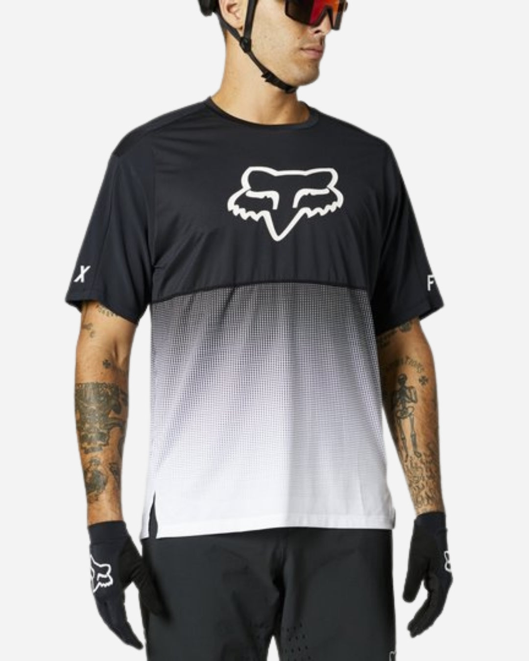 Maillot manches courtes Fox Racing Flexair - Noir/Blanc