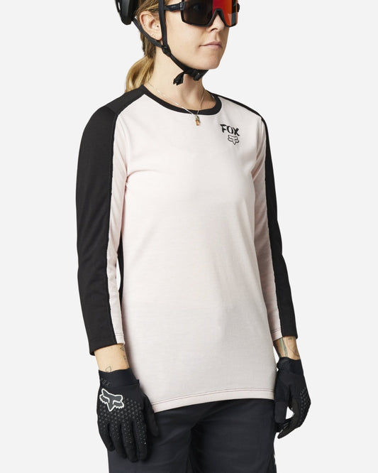 Maillot manches 3/4 femme Fox Racing Ranger Drirelease - Rose Pâle