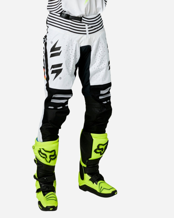 Pantaloni Shift Racing Black Label Targa - Bianco/Nero