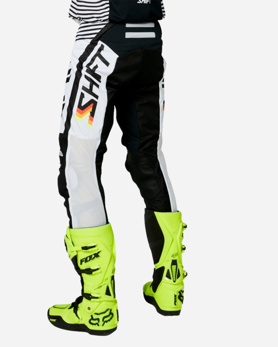 Pantaloni Shift Racing Black Label Targa - Bianco/Nero