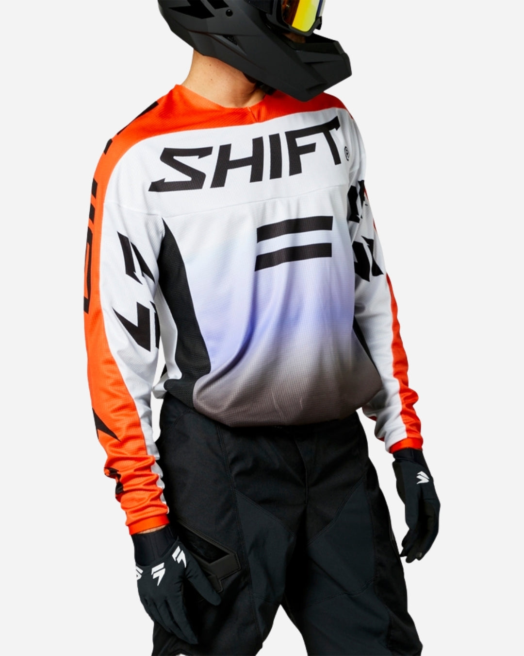 Maillot Shift Racing White Label Fade - Noir/Blanc/Orange