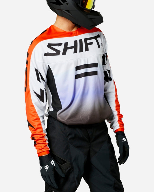 Maillot Shift Racing White Label Fade - Noir/Blanc/Orange